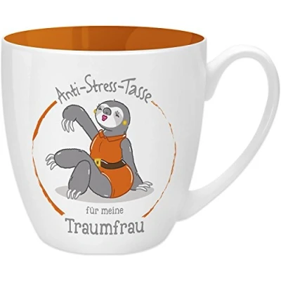 Immagine di GRUSS &amp; CO 45511 Tazza anti stress per la donna dei sogni, 45 cl, idea regalo, in porcellana New Bone Cina, 9,5 cm, colore: arancione