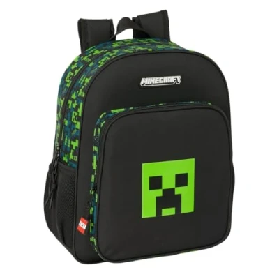 Immagine di MINECRAFT TNT Zaino scuola per bambini, adattabile al carrello, ideale bambini in età scolare, comodo e versatile, qualità resistenza, 32 x 12 38 cm, multicolore, M, Casual