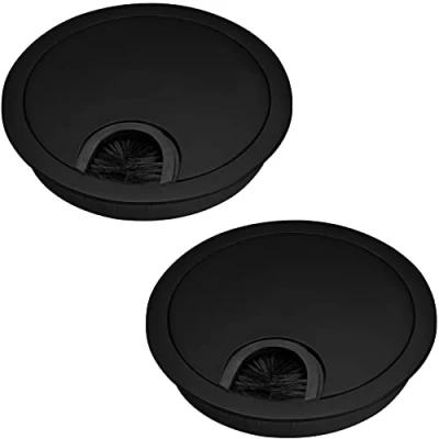 Immagine di SOTECH 2 pezzo Passacavi nero opaco Dimensione di foratura Ø 80 mm esterna 90 in metallo con guarnizione a spazzola