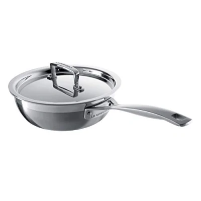 Immagine di le Creuset Padella dello chef con manico e maniglia in acciaio inox interno antiaderente, diameter 24 cm, Compatibile Tutte Fonti di Calore (Induzione Inclusa), 96201424001000