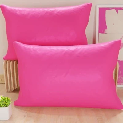 Immagine di PETTI Artigiani Italiani Coppia di Federe Cuscino 80x40 cm in Microfibra, Cuscini Arredo Camera da Letto, Divano, Set 2 Fodere Copricuscino, Federa Tinta Unita Fucsia, 100% Made Italy