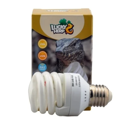 Immagine di LUCKY HERP Reptile 10.0 UVB fluorescente deserto terrario lampada mini lampadina, filettatura a vite, 9 Watt