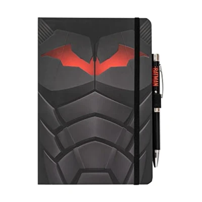 Immagine di Grupo Erik: quaderno A5 Batman Armor, di con copertina rigida, penna proiettore e chiusura elastica, puntinato 180 pagine, ideale come Notebook o appunti