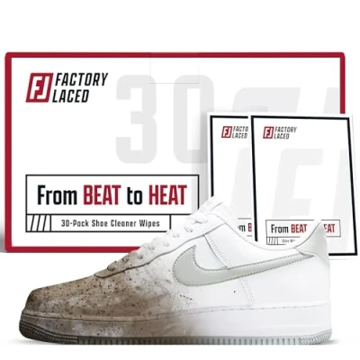 Immagine di FACTORY LACED Shoe Cleaner Wipes Removes Scuffs and Dirt Buildup: on The Go Sneaker Cleaning Use Leather, Nylon, Canvas More!