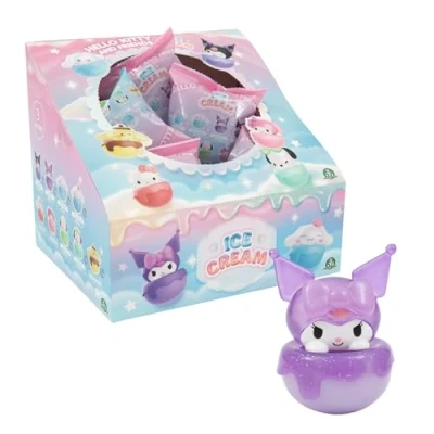 Immagine di Hello Kitty Statuetta Da Collezione Alta 4 Cm Con Base Basculante, Serie Ice Cream, Modello Casuale, Per Bambini Dai 3 Anni