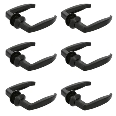 Immagine di Amig Set di 6 maniglie per porte senza piastra, Alluminio, Misure 105 x 40 mm, Spessore massimo della porta 35 45 Colore Nero