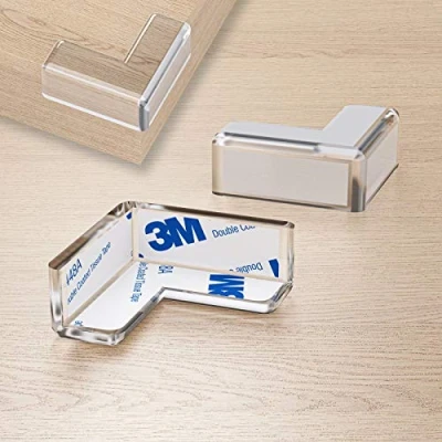 Immagine di WELLGRO Paraspigoli rettangolari in silicone, 4 x 1,9 cm (lunghezza larghezza altezza), trasparente, senza BPA, quantità a scelta, quantità: 16 pezzi