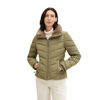 Immagine di TOM TAILOR Le signore Giacca trapuntata con colletto alto 1032477, 10905 Tree Moss Green, S
