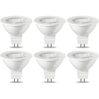Immagine di Amazon Basics Confezione da 6 faretti LED GU5.3 MR16, 4.5 W (equivalente a 35 W), luce bianca calda, non dimmerabili