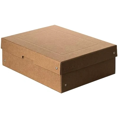 Immagine di Falken PureBox Nature. Made in Germany. 100 mm di altezza, DIN A4. scatola portaoggetti con coperchio robusto cartone vegano, per il trasporto, multiuso