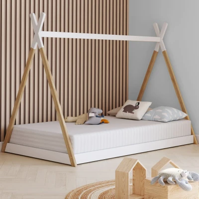 Immagine di COME 90 x 190 CM letto teepee per bambini con base in legno e bianco IDMarket