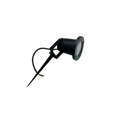 Immagine di Partenopeautensili® Faretto orientabile con picchetto gu10 da esterno giardino segnapasso luce lampada a led (SENZA LAMPADA, ARMATURA NERA)