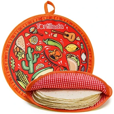 Immagine di Tortillada 30cm Scalda Tortilla/Microonde Contenitore in Cotone/Poliestere (Rosso)