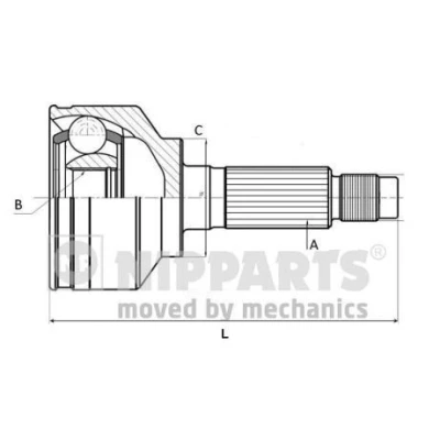 Immagine di NIPPARTS N2825036 Kit Giunto Omocinetico con scanalatura MITSUBISHI: COLT 6
