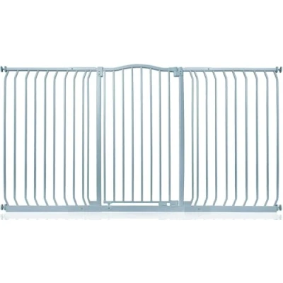 Immagine di Safetots Cancelletto di Sicurezza Extra Alto con Parte Superiore Incurvata, 179cm 188cm, Grigio Opaco, 100cm Altezza, Montaggio a Pressione per Scale, Barriera