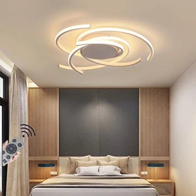 Immagine di JIAODIE Soffitto del LED Dimmerabili Chandelier Soggiorno Cucina con Telecomando Lampada A Sospensione, Moderna in Acrilico Chic Lighting Design per La Camera da Letto,Bianca