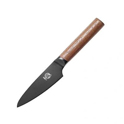 Immagine di MITSUMOTO SAKARI 11 cm Giapponese Spelucchino, Professionale Nero Rivestito In Titanio Piccolo Coltello per Frutta, Super Affilato Tedesco Lega D&#039;acciaio Premium Coltelli da Cucina