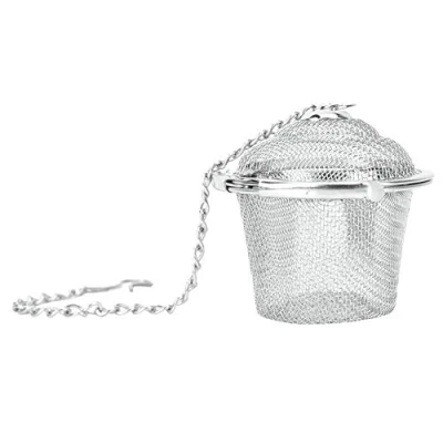 Immagine di Acciaio Inox Infusore Tè Cestello Per Infusi In Rete Riutilizzabile Zuppa Erbe Con Filtro A Base E Spezie Sfera Maglia Colino Da Inossidabile(L)