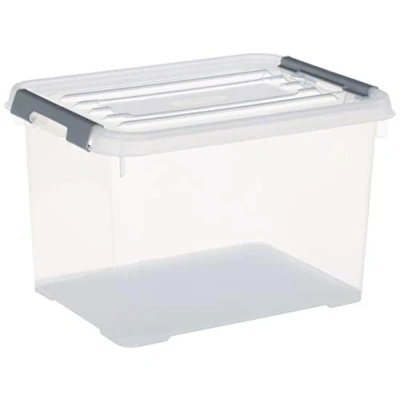 Immagine di Curver Allibert Scatola portaoggetti con coperchio “Handy Plus, trasparente/argento, 20 litri