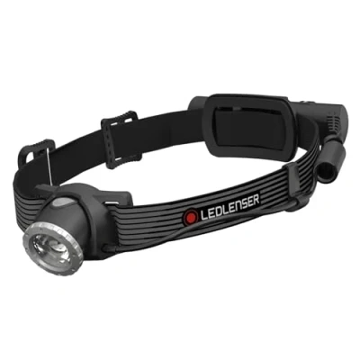 Immagine di Ledlenser H8R SE Lampada frontale a LED, 700 lumen, ricaricabile, con portata luminosa di 170 metri, focalizzabile, durata 70 ore, set lampade frontali batteria, marsupio e cavo USB
