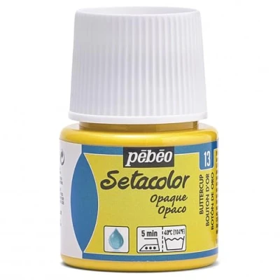 Immagine di Pebeo Colore per Stoffa Setacolor Opaco, flacone da 45 ml, Colore: Giallo Botton d&#039;oro