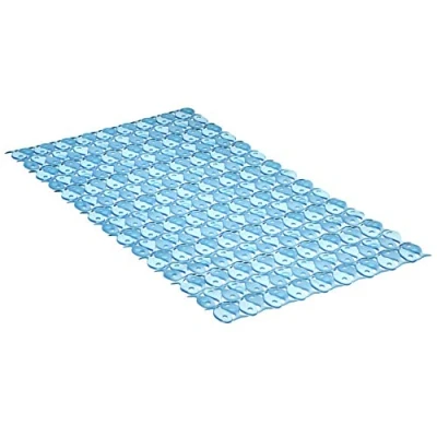 Immagine di TATAY Tappetino Antiscivolo da Doccia o Vasca, di PVC con Ventose, Resistente a muffe e microbi, antibatterico, Design Pesci, Blu, Dimensione 72 x 36 cm (5510200)