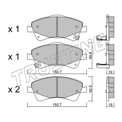 Immagine di TRUSTING Kit pastiglie freno con segnalatore acustico usura 895.0 TOYOTA: Auris Station Wagon, Hatchback, Verso