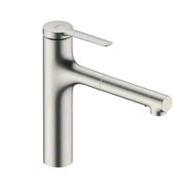 Immagine di hansgrohe Zesis M33 Miscelatore monocomando cucina, 160, doccetta estraibile, 2 tipi di getto, sBox lite, acciaio inox, 74804800