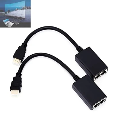 Immagine di adattatore 1080p HDMI ricevitore e mittente, distanza di trasmissione 30 m, LAN Ethernet Balun, ripetitore tramite supporto Cat5e/6 1 pezzo