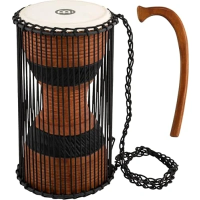 Immagine di Meinl Percussion ATD L, Talking Drum africano, Misura L 8&quot;, 20.32 cm, Marrone/Nero