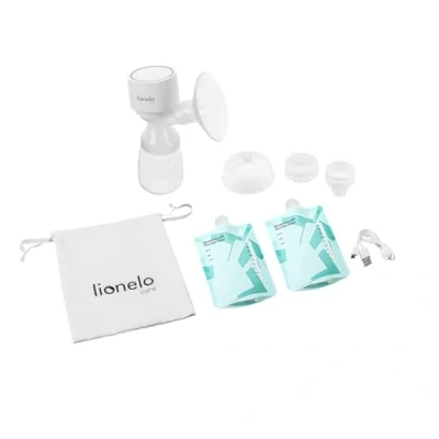 Immagine di LIONELO Fidi One Tiralatte senza fili, 180 ml, portatile, 3 fasi, massaggio a risparmio energetico 9 livelli, imbuto in silicone da 26 mm, durata 120 minuti, BPA