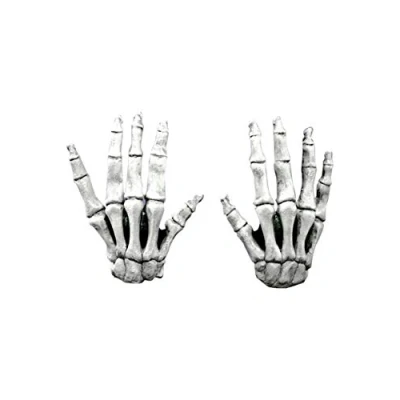 Immagine di Ghoulish productions Mani di scheletro (bianche), Linea Teschi, Costume in lattice resistente, dipinto a mano, Halloween, Carnevale, Festa Maschera, Taglia Unica Adulti.