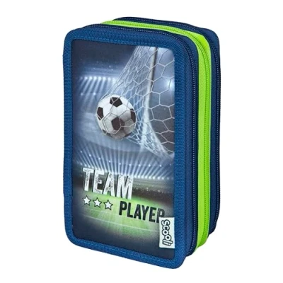 Immagine di Scooli Astuccio Scolastico Tripledecker Team Player Grande con matite di Alta qualità Pratico e Funzionale a Partire dai 6 Anni