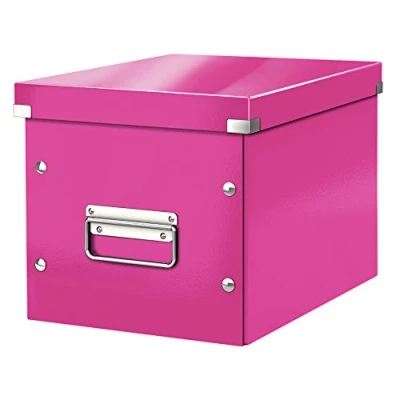 Immagine di Leitz Click &amp; Store WOW Scatola Archivio Cubo Medio, per Mantenere la Casa e l&#039;Ufficio in Ordine, Rosa, 61090023