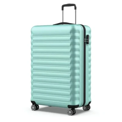Immagine di NUMADA Valigia Grande Upfly 25Kg 28&#039; ABS (75x49x29cm) con chiusura a combinazione e 4 ruote doppie 360 Resistente Leggera Interni scomparti Verde