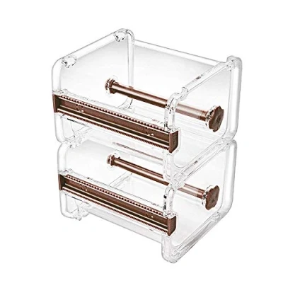 Immagine di Molshine 2 Pack Dispenser di Nastro per Mascheratura Trasparente da Tavolo Multi Washi,Taglierina (Non Includere Adesivo) (Marrone)