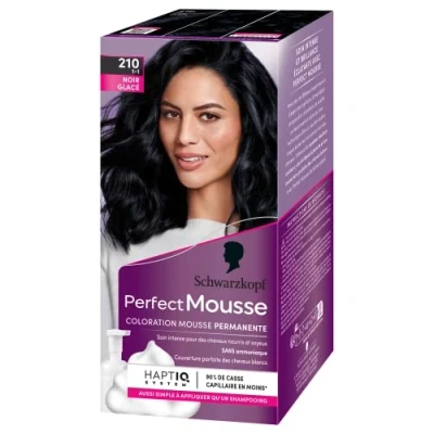 Immagine di Schwarzkopf Perfect Schiuma per colorazione permanente, 35 ml, colore: 210 Nero lucido