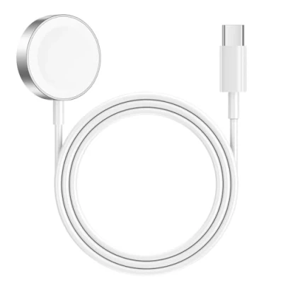 Immagine di AOOZTO Caricatore per Apple Watch a USB C [certificato MFi] Fast Wireless magnetico portatile compatibile con Series 9 8 SE Ultra, Ultra2, 38/40/42/44 mm (1 m), bianco
