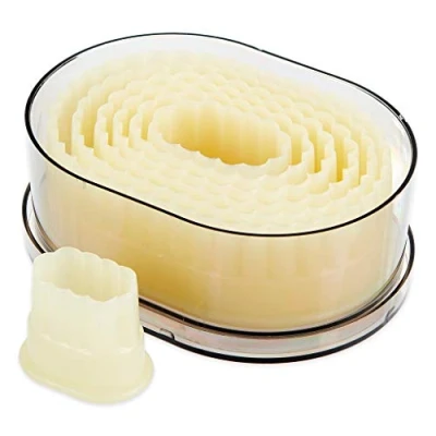 Immagine di Thermohauser 8300031466 Set di formine per Biscotti (Nylon), Cuore e Ondulato, Bianco, Diametro 4,5 12,3 cm, 7 Pezzi, Plastica