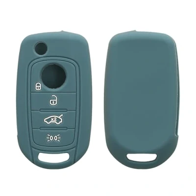 Immagine di kwmobile Cover Chiavi Auto Compatibile con Fiat 4 tasti pieghevole Custodia Protettiva Chiave Copri Telecomando Gomma Portachiave Macchina Silicone