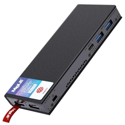 Immagine di Mele Fanless Mini PC Stick PCG02 Pro WiFi 6 Windows 11 Celeron N5105 8GB 256GB, Micro on a Dual 4K HDR HDMI, Business Desktop Portatile Supporto PD3.0 Ethernet PXE Accensione Automatica