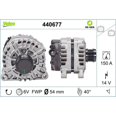 Immagine di VALEO 440677 Alternatore 14V 150A CITROËN: DS3 Hatchback, C3 Picasso, C4 Grand Picasso 2, PEUGEOT: 208 I Traveller, Partner II Tepee