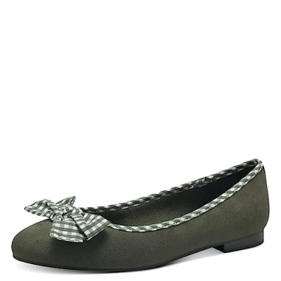 Immagine di MARCO TOZZI Ballerine Donna Basse con Fiocco, Verde (Khaki Comb), 40 EU