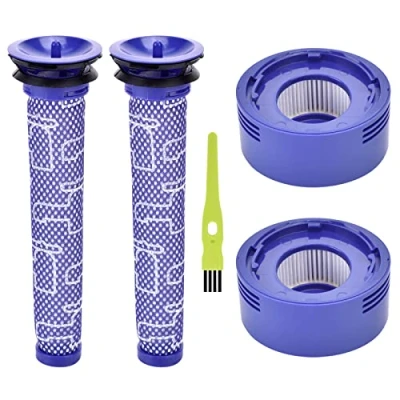 Immagine di Filtro V8 per aspirapolvere senza fili Dyson V7 SV10 Animal Absolute Motorhead, 2 filtri pre motore e HEPA di ricambio, confronta con le parti # 965661 01 967478