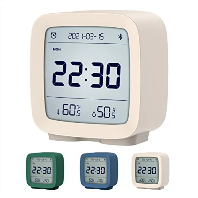 Immagine di qingping Bluetooth Alarm Clock, Works with Mi Home, Smart Digital App Controlled Clock Date, Time, Temperature, Humidity, Snooze, 16 Alarms and 8 Ringtones