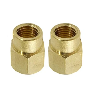 Immagine di Raccordo per riduttore a testa esagonale da 1/4 &quot;BSP 3/8&quot; BSP femmina filettatura in ottone (confezione 2)