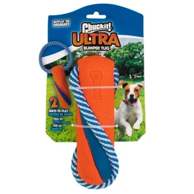 Immagine di Chuckit! Ultra Bumper Tug Dog Toy Corda e Gomma Fetch Tiro alla fune per cani