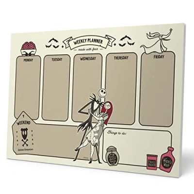 Immagine di Grupo Erik: Planning da Tavolo A4 The Nightmare Before Christmas, Planner settimanale con 54 fogli a strappo, 21 x 29,7 cm, Agenda Organizer, To Do List Planner, scrivania