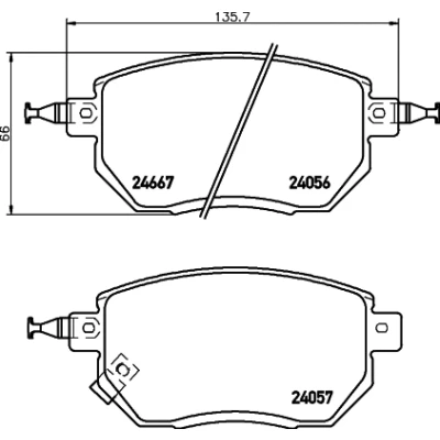 Immagine di HELLA 8DB 355 011 101 Kit pastiglie freno con segnalatore acustico usura NISSAN: Murano II, Pathfinder 3, I, INFINITI: FX SUV, G Sedan