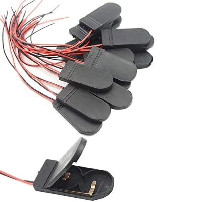 Immagine di GTIWUNG 20 Pezzi CR2032 Porta Batteria in Plastica, 2 x 3V Portabatterie A Bottone con Interruttore ON off del Cavo (Nero)